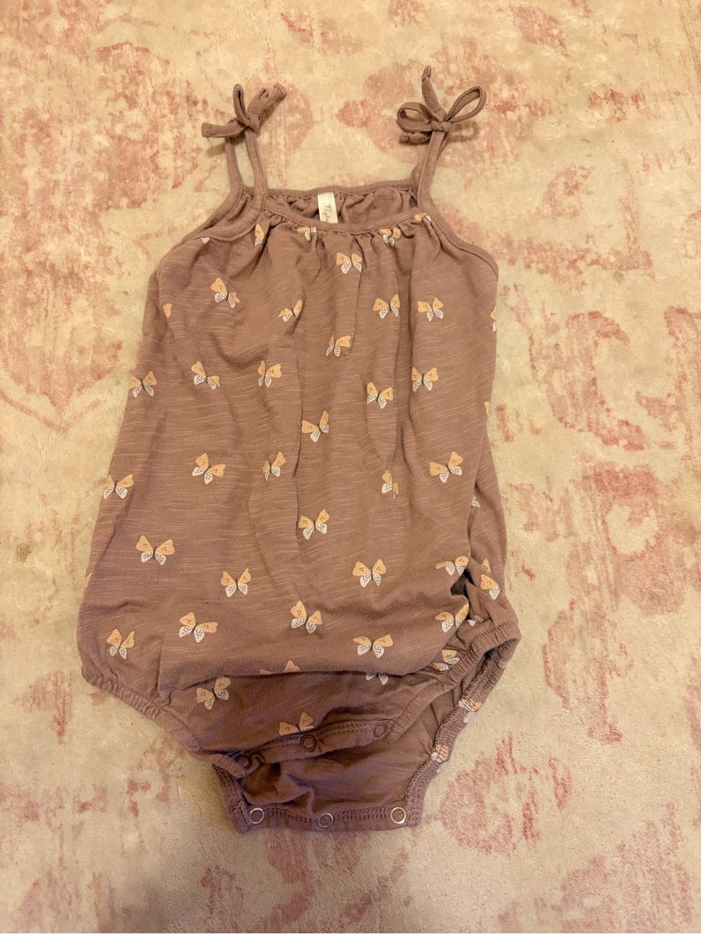 Rylee + Cru Butterfly Print One-Piece Romper - Mauve